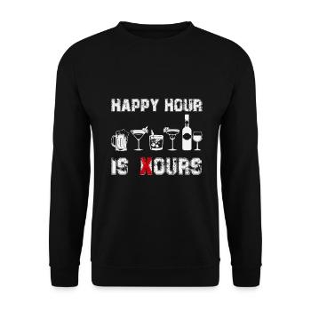 Happy Hour is ours - Unisex Pullover - Schwarz - Vorne - Alina (178cm) & Michal (187cm)