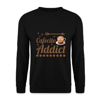 Cafecito Lover Drinking Cafecito Mix Cuban Coffee - Unisex Sweatshirt - black - Front - Alina (178cm) & Michal (187cm)