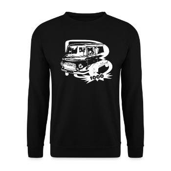 Barkas B1000 Transporter - Unisex Pullover - Schwarz - Vorne - Alina (178cm) & Michal (187cm)
