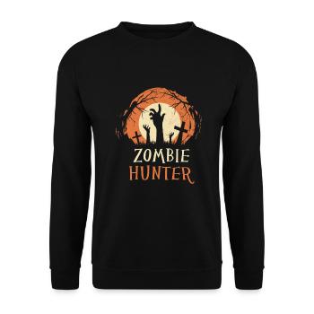 Zombie Hunter Halloween - Unisex Sweatshirt - black - Front - Alina (178cm) & Michal (187cm)