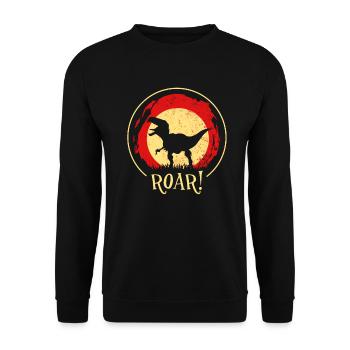 Dino - Dinosaurs - Dinosaurs - ROAR! - Unisex Sweatshirt - black - Front - Alina (178cm) & Michal (187cm)