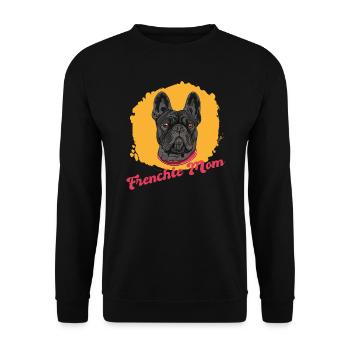 Frenchie Mom - Unisex Pullover - Schwarz - Vorne - Alina (178cm) & Michal (187cm)