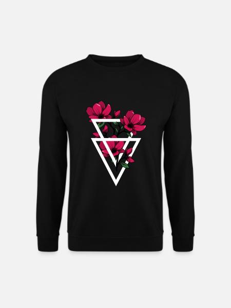 Blumen im Dreick Motiv - Unisex Pullover - Schwarz