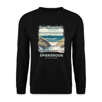 Insel Spiekeroog Nordsee Meer - Unisex Pullover - Schwarz - Vorne - Alina (178cm) & Michal (187cm)