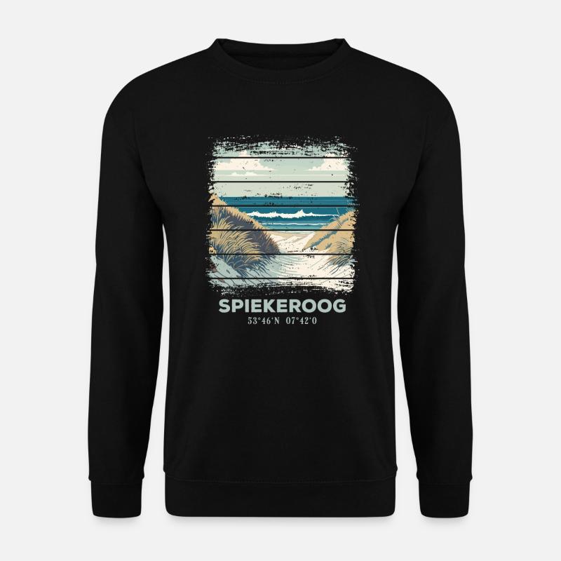 Insel Spiekeroog Nordsee Meer - Unisex Pullover - Schwarz