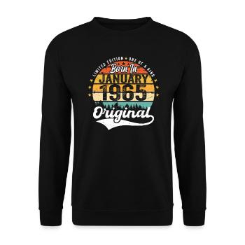 Die Legenden wurden im Januar 1965 geboren - Unisex Pullover - Schwarz - Vorne - Alina (178cm) & Michal (187cm)