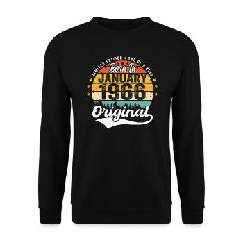 The Legends were born in January 1966 - Unisex Sweatshirt - black - Front - Alina (178cm) & Michal (187cm)