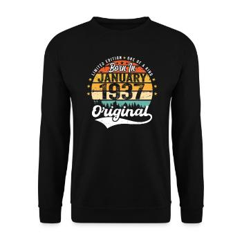 Les Legends sont nés en janvier 1937 - Sweat-shirt Unisexe - noir - Devant - Alina (178cm) & Michal (187cm)
