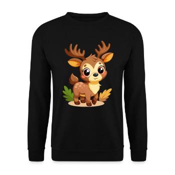 Cute Baby Moose - Unisex Sweatshirt - black - Front - Alina (178cm) & Michal (187cm)