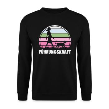 Führungskraft Hund Hundehalterin Geschenkidee - Unisex Pullover - Schwarz - Vorne - Alina (178cm) & Michal (187cm)