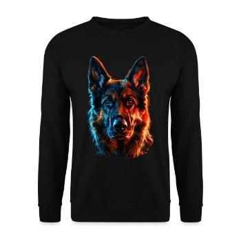 Red and Blue German Shepherd Fierce - Unisex Sweatshirt - black - Front - Alina (178cm) & Michal (187cm)