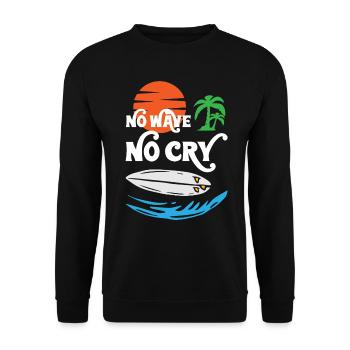 No Wave No Cry Surfing - Unisex Sweatshirt - black - Front - Alina (178cm) & Michal (187cm)