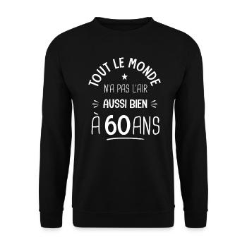 60 ans anniversaire 60 ans Cadeau 60 ans - Sweat-shirt Unisexe - noir - Devant - Alina (178cm) & Michal (187cm)
