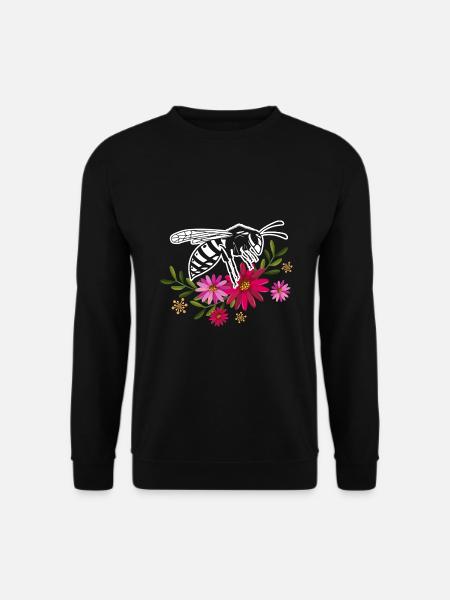 Bee With Flowers - Unisex Sweatshirt - black