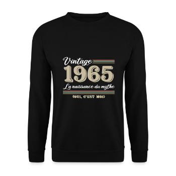 1965 année de naissance et cadeau d'anniversaire d - Sweat-shirt Unisexe - noir - Devant - Alina (178cm) & Michal (187cm)