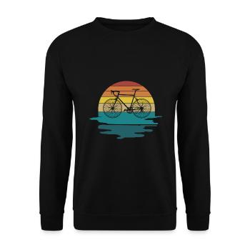Bike Vintage Retro Nature Bike Tour summer - Unisex Sweatshirt - black - Front - Alina (178cm) & Michal (187cm)