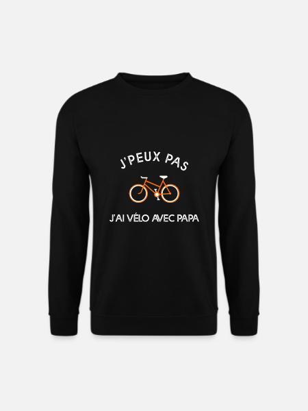 je peux pas j'ai vélo avec papa - Sweat-shirt Unisexe - noir