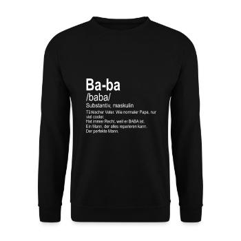 Türkischer Baba | Vatertagsgeschenk EN IYI BABA - Unisex Pullover - Schwarz - Vorne - Alina (178cm) & Michal (187cm)