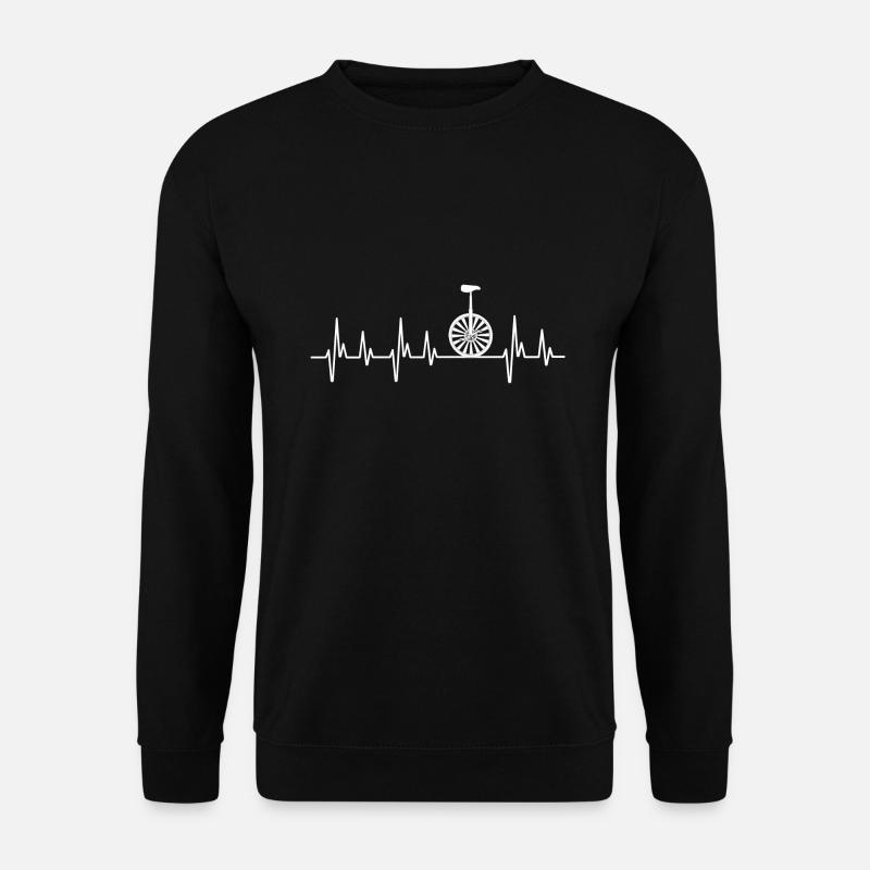 einrad mädchen geschenkidee monocycle herzschlag - Sweat-shirt Unisexe - noir