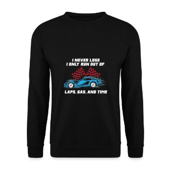 Car Racing Checkerd Flag - Fast Car Lover Gift - Unisex Sweatshirt - black - Front - Alina (178cm) & Michal (187cm)