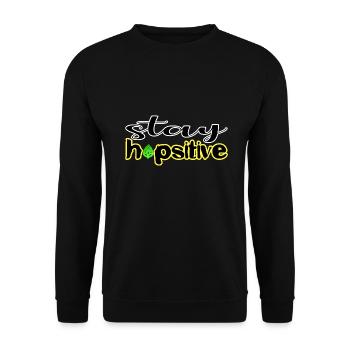 Restez houblon positif houblon malt bière motivation - Sweat-shirt Unisexe - noir - Devant - Alina (178cm) & Michal (187cm)