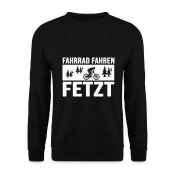 Bicycle Cyclist Wheelless Saddle Firm - Unisex Sweatshirt - black - Front - Alina (178cm) & Michal (187cm)
