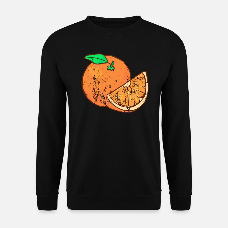 Retro Vintage Grunge Style Orangen Apfelsinen - Unisex Pullover - Schwarz