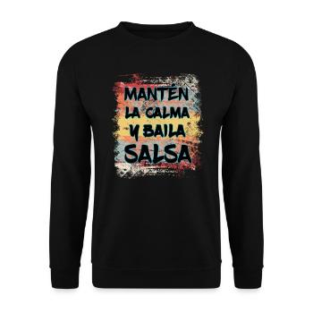 Dance Salsa - Salsa Tanz Geschenk - Unisex Pullover - Schwarz - Vorne - Alina (178cm) & Michal (187cm)