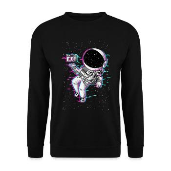 Astronaute Glicth - Sweat-shirt Unisexe - noir - Devant - Alina (178cm) & Michal (187cm)