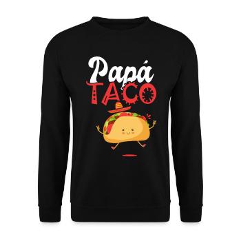 dad taco Taco Tacos mexikanisches Essen Geschenk - Unisex Pullover - Schwarz - Vorne - Alina (178cm) & Michal (187cm)