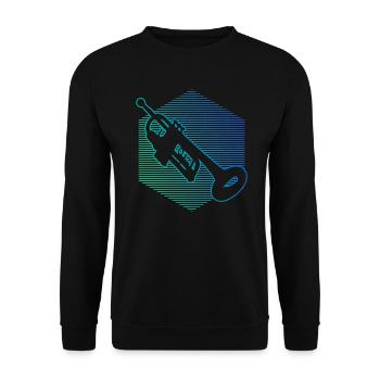 Men's Trumpet Playing Trumpet Trumpeter - Unisex Sweatshirt - black - Front - Alina (178cm) & Michal (187cm)