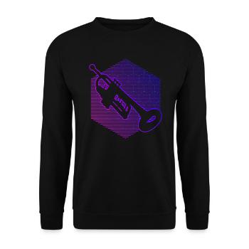Trompeten Spieler Damen Herren Trompeter - Unisex Pullover - Schwarz - Vorne - Alina (178cm) & Michal (187cm)