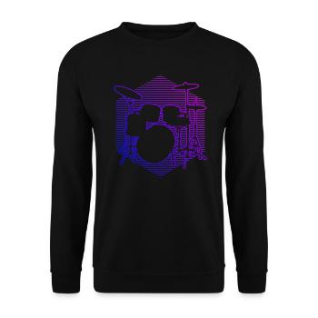 Drum Kit Schlagzeugspielen Herren Schlagzeugspiele - Unisex Pullover - Schwarz - Vorne - Alina (178cm) & Michal (187cm)