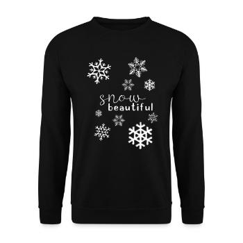 Snow Snow beautiful Winter Christmas - Unisex Sweatshirt - black - Front - Alina (178cm) & Michal (187cm)