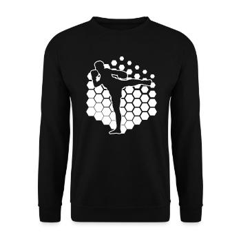 Thai Boxing Thai Boxer Women Thaiboxing Thai Box - Unisex Sweatshirt - black - Front - Alina (178cm) & Michal (187cm)