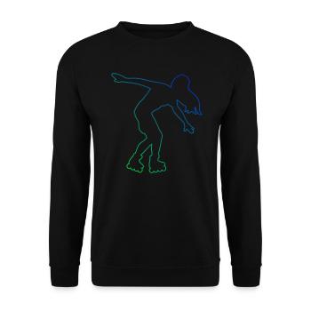 Women Men's Roller Skates Roller Skating Skate - Unisex Sweatshirt - black - Front - Alina (178cm) & Michal (187cm)