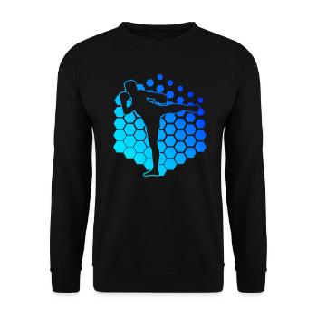 Muay Thai Boxing Femmes Hommes Boxeur Thaï - Sweat-shirt Unisexe - noir - Devant - Alina (178cm) & Michal (187cm)