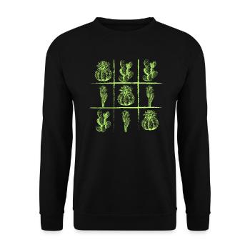 KAKTEEN - Stachelige Freunde - Fensterbank Blumen - Unisex Pullover - Schwarz - Vorne - Alina (178cm) & Michal (187cm)