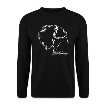 Mittelschnauzer Profil Hunde Hund Wilsigns - Unisex Pullover - Schwarz - Vorne - Alina (178cm) & Michal (187cm)