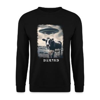 Damn, the UFO is back - Unisex Sweatshirt - black - Front - Alina (178cm) & Michal (187cm)