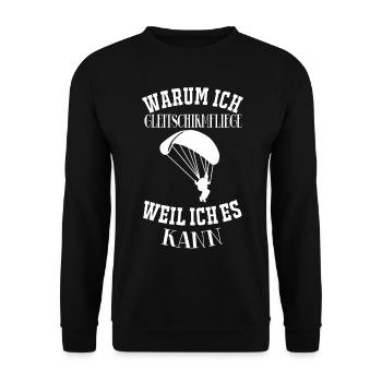 Paragliding - Warum ich Gleitschirmfliege.. - Unisex Pullover - Schwarz - Vorne - Alina (178cm) & Michal (187cm)