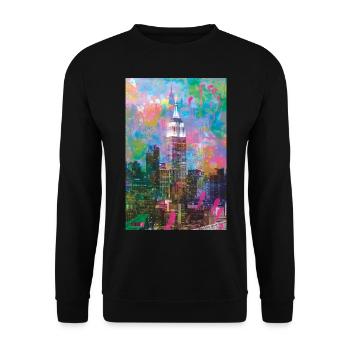 04 Good Morning NEW YORK ! Posters Margarita Art - Sweat-shirt Unisexe - noir - Devant - Alina (178cm) & Michal (187cm)