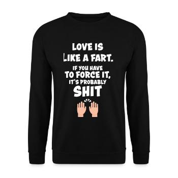 Lustig Lustiger Spruch Funny Geschenk Lustige - Unisex Pullover - Schwarz - Vorne - Alina (178cm) & Michal (187cm)