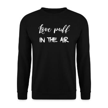 love puff amour pet dans l’air drôle sort - Sweat-shirt Unisexe - noir - Devant - Alina (178cm) & Michal (187cm)