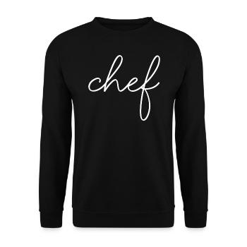Chef Spruch Schrift Sprüche - Unisex Pullover - Schwarz - Vorne - Alina (178cm) & Michal (187cm)