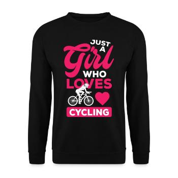 Juste une fille qui aime le vélo vélo de route - Sweat-shirt Unisexe - noir - Devant - Alina (178cm) & Michal (187cm)