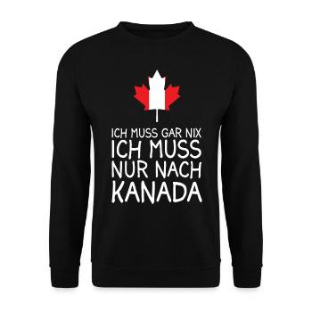 Lustige Kanada Ahornblatt Urlaub Geschenkidee - Unisex Pullover - Schwarz - Vorne - Alina (178cm) & Michal (187cm)