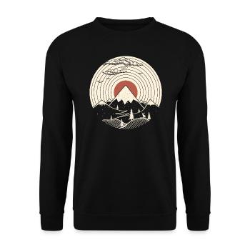 Vinyl Berg Natur - Unisex Pullover - Schwarz - Vorne - Alina (178cm) & Michal (187cm)