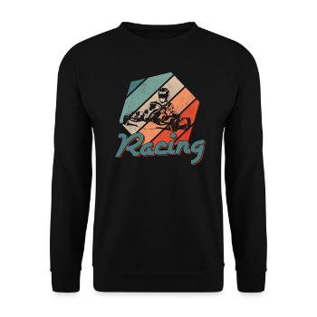 Karting Karting Pilote de course Motorsport Vintage - Sweat-shirt Unisexe - noir - Devant - Alina (178cm) & Michal (187cm)