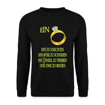 Ein Ring ihn zu Knechten - Unisex Pullover - Schwarz - Vorne - Alina (178cm) & Michal (187cm)